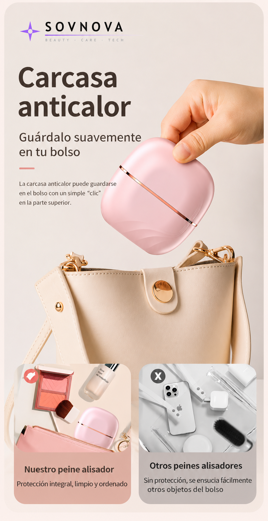 Sovnova Wireless Hair Straightening Brush